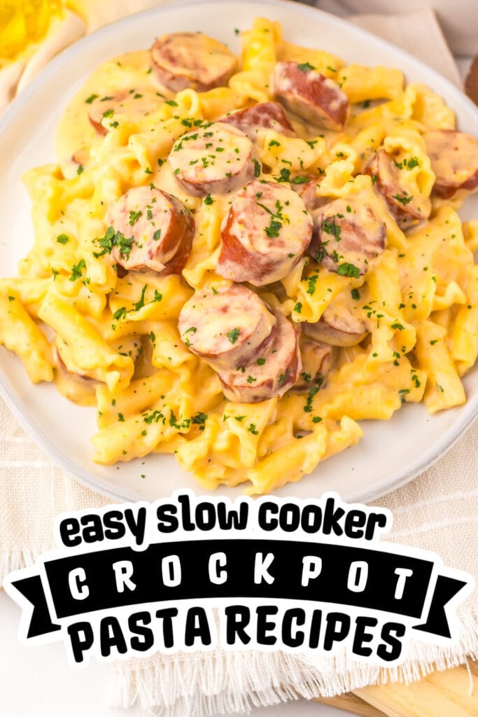 crockpot pasta recipes - Slow Cooker Beer Cheese Sausage Pasta