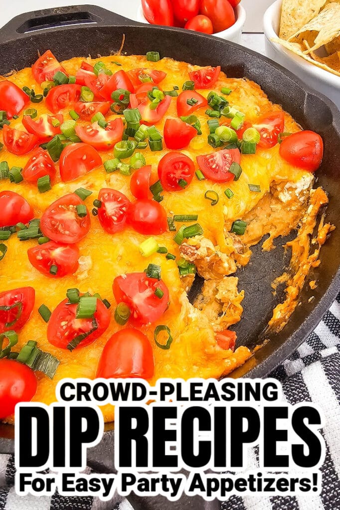 dip recipes - Cheesy Texas Trash Dip in a Skillet