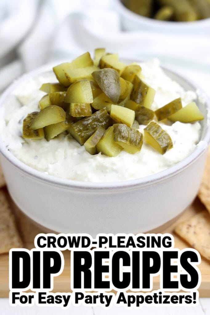 dip recipes - Creamy Tangy Dill Pickle Dip