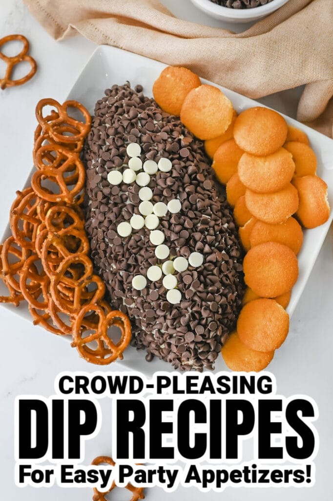 dip recipes - Football Cheeseball Dessert Dip