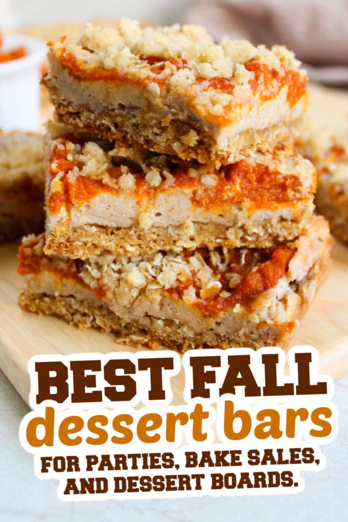 Delicious layered fall dessert bars with crumb topping and fruit filling.