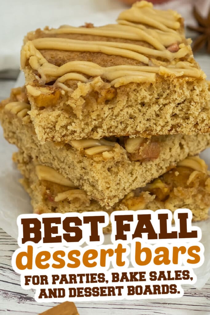 fall dessert bars - Soft and Spiced Apple Blondies