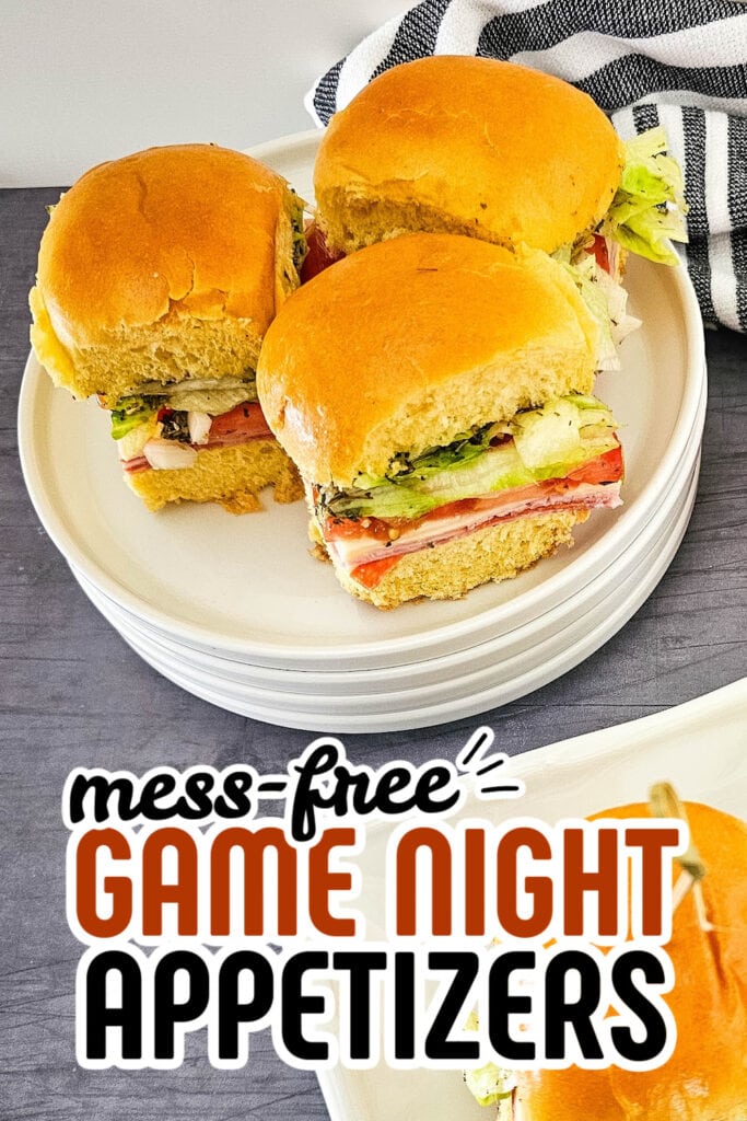game night appetizers - Italian Sub Sliders