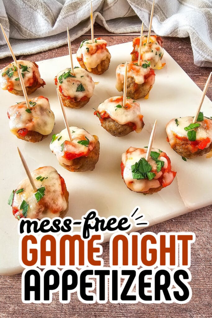game night appetizers - Mini Meatball Marinara Bites