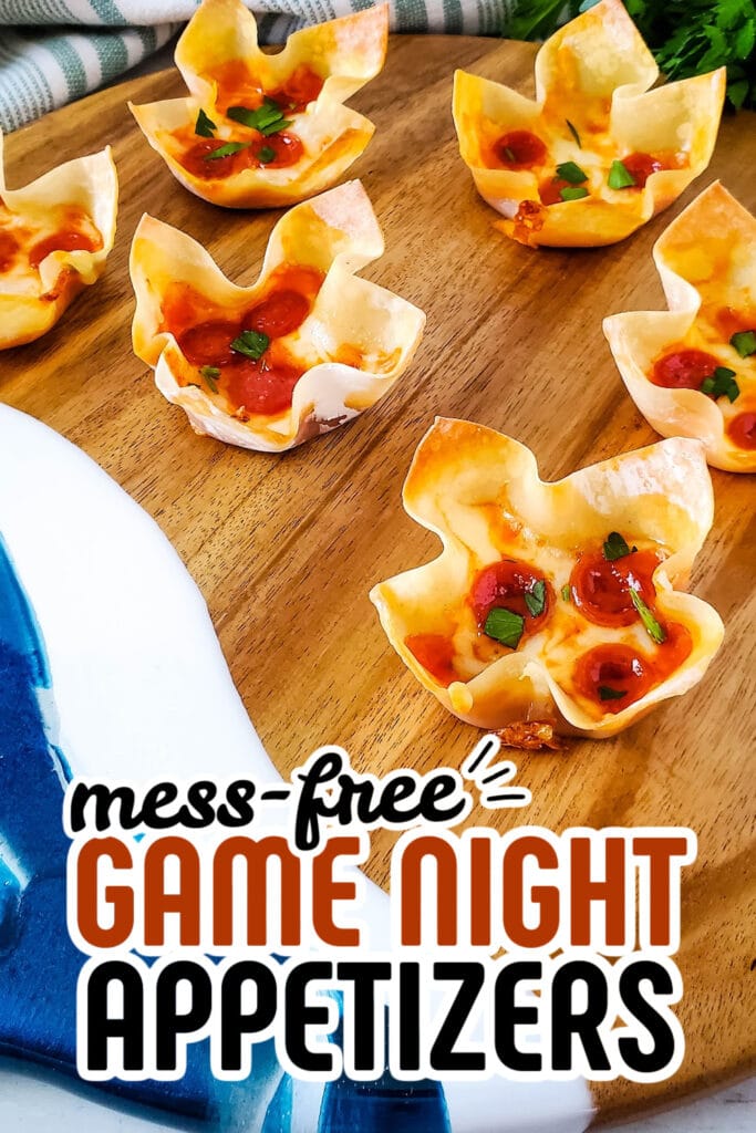 game night appetizers - Pizza Wonton Cups