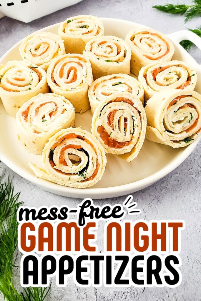 game night appetizers - Smoked Salmon Pinwheels
