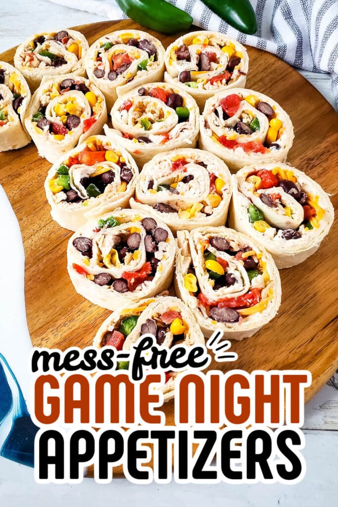 game night appetizers - Southwest Chicken Pinwheels