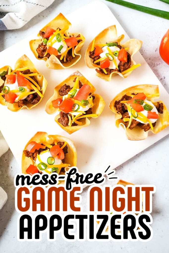 game night appetizers - Taco Wonton Cups