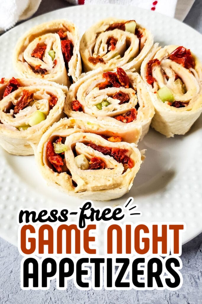 game night appetizers - Turkey Hummus Pinwheels