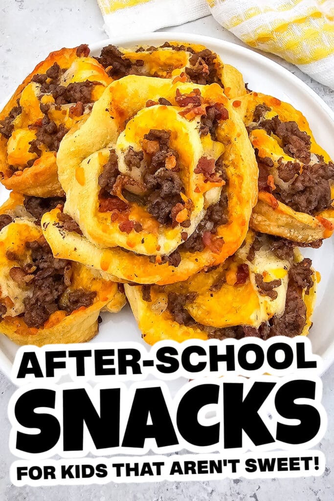 kids school snacks - Bacon Cheeseburger Pinwheels