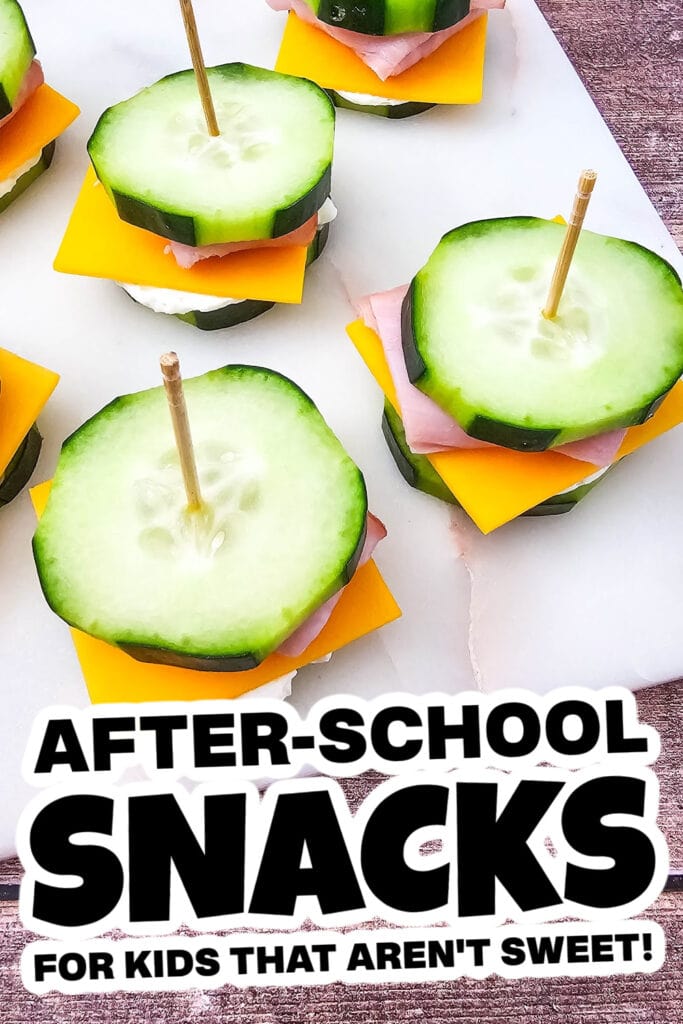 kids school snacks - Ham & Cheese Cucumber Sandwich Bites