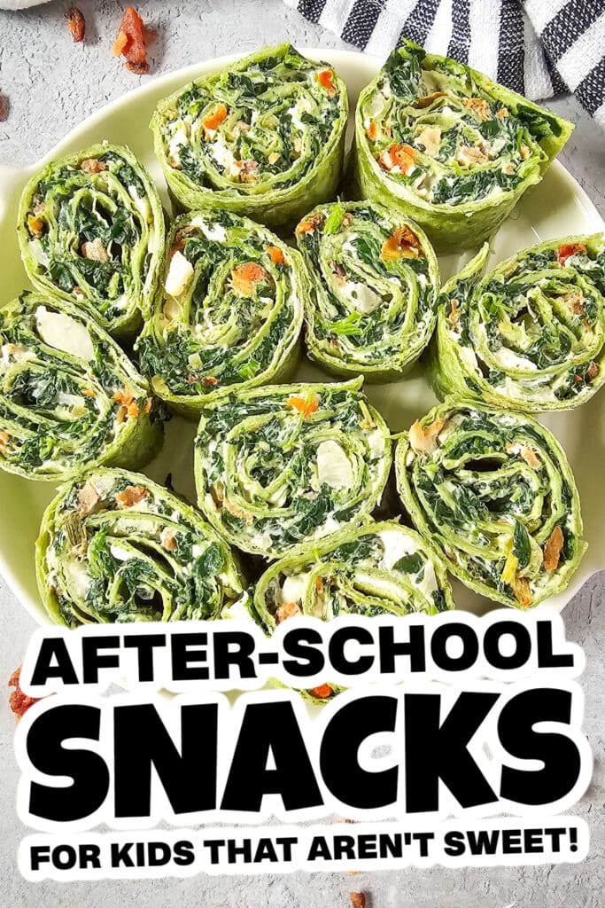 kids school snacks - Spinach Dip Pinwheels