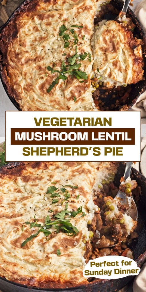 mushroom lentil shepherd's pie - dinner recipes