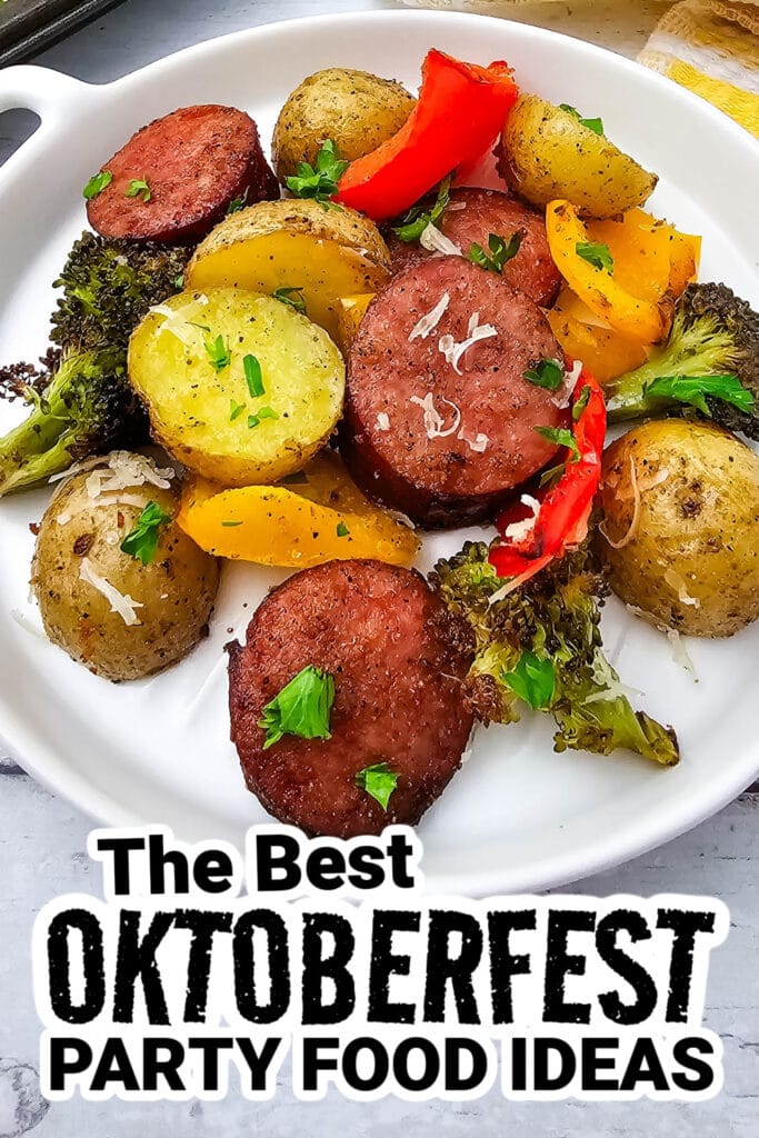 oktoberfest party foods - Healthy Sheet Pan Sausage with Veggies