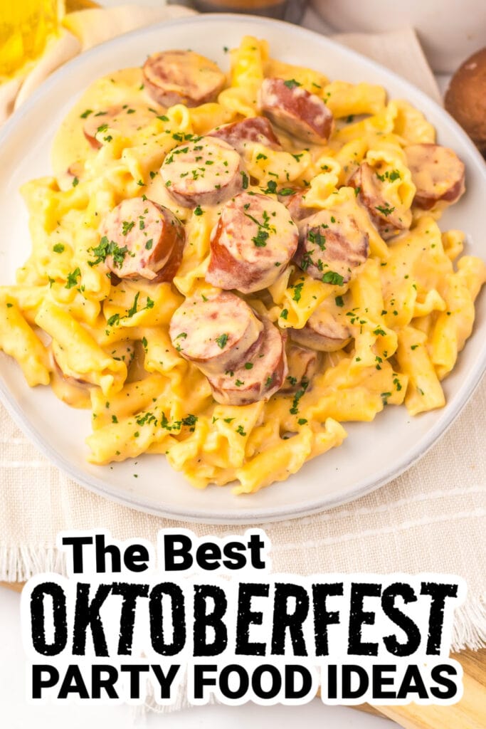 oktoberfest party foods - Slow Cooker Beer Cheese Sausage Pasta
