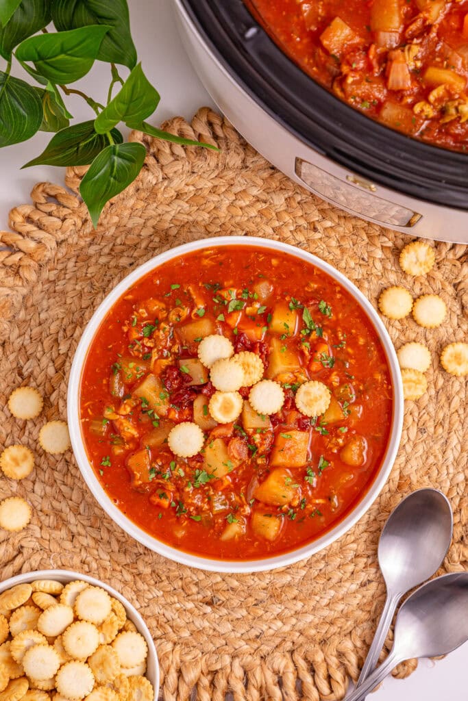 Slow Cooker Manhattan Clam Chowder Process Photo