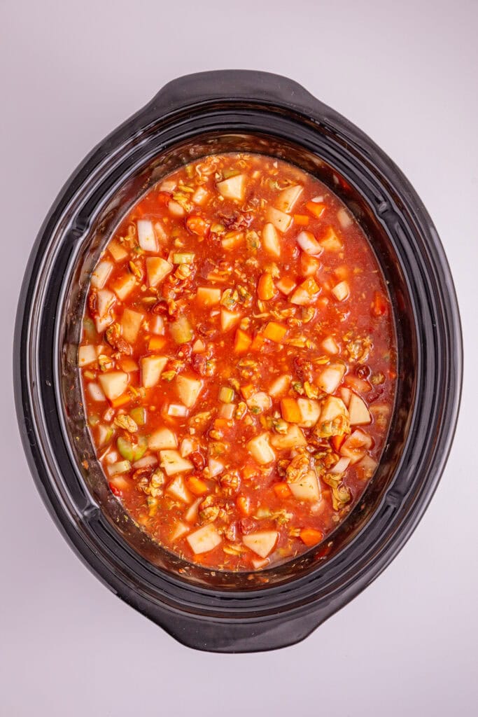 Slow Cooker Manhattan Clam Chowder Process Photo