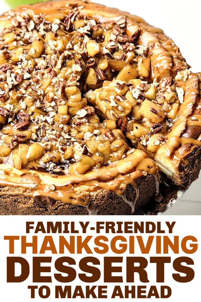 thanksgiving desserts -Caramel Apple Cheesecake with Cinnamon