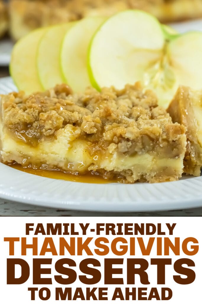 thanksgiving desserts - Creamy Caramel Apple Cheesecake Bars with Streusel