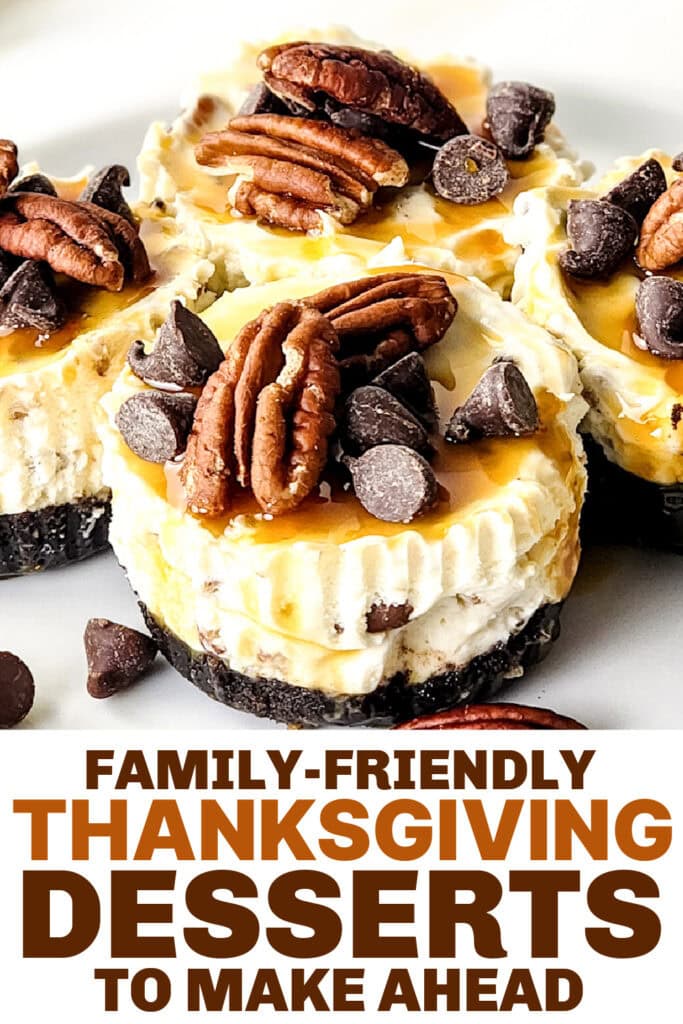 thanksgiving desserts - No-Bake Mini Turtle Cheesecakes