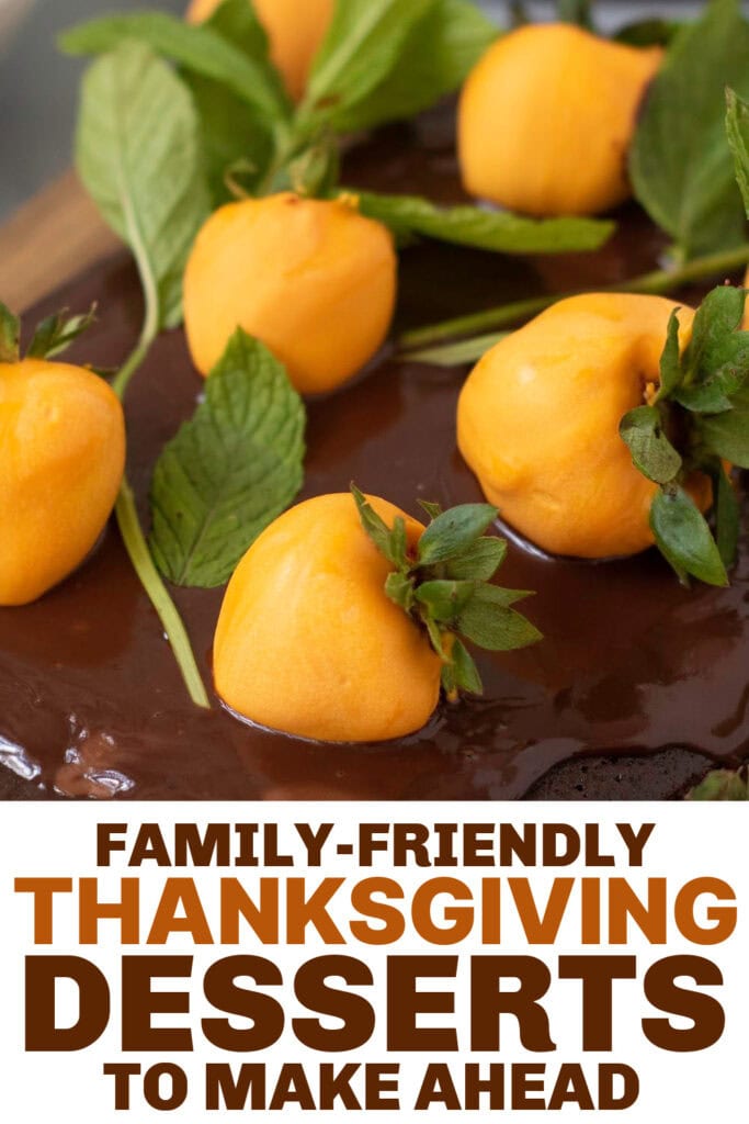thanksgiving desserts - Strawberry Pumpkin Patch Brownie Cake