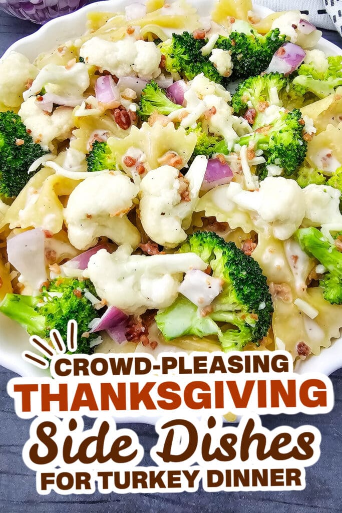 thanksgiving side dish recipes - Broccoli Cauliflower Pasta Salad
