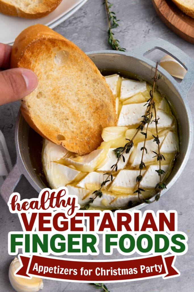 vegetarian appetizers for christmas party - Baked Brie with Garlic and Honey