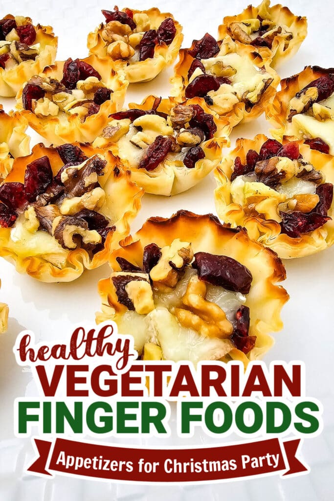 vegetarian appetizers for christmas party -Baked Cranberry and Walnut Brie Bites