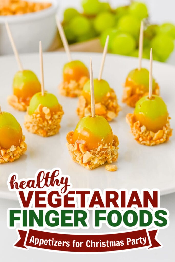 vegetarian appetizers for christmas party - Caramel-Dipped Grapes with Peanut