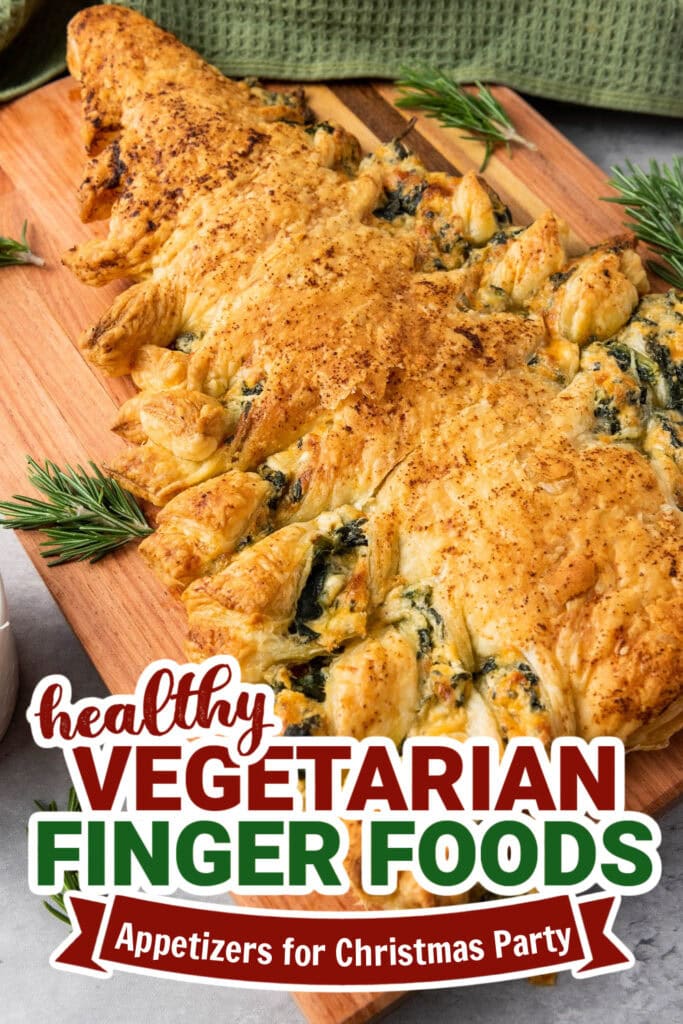 vegetarian appetizers for christmas party - Christmas Tree Spinach Dip Puff Pastry