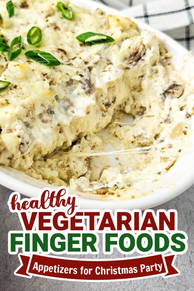 vegetarian appetizers for christmas party - Creamy Baked Mushroom Dip