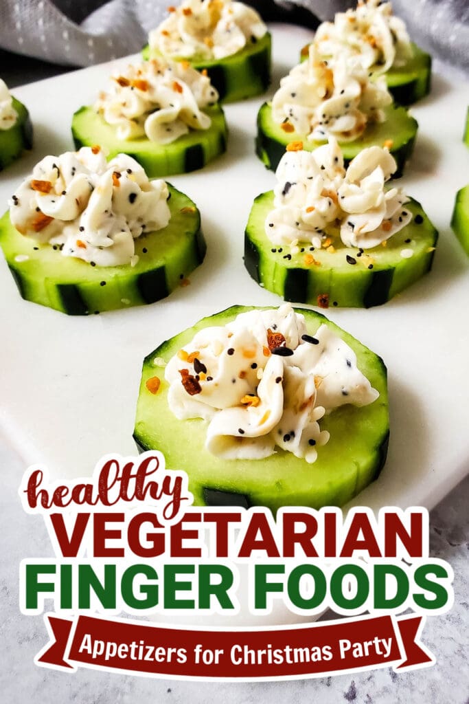 vegetarian appetizers for christmas party - Everything Bagel Cucumber Bites