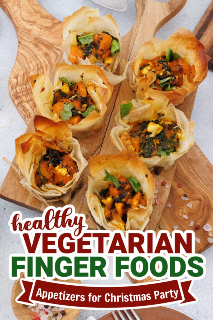 vegetarian appetizers for christmas party - Pumpkin Feta Phyllo Cups