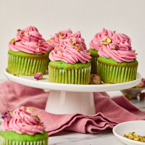 Rose & Pistachio Cupcakes