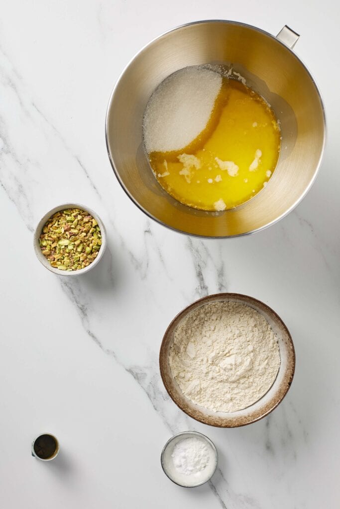 Rose & Pistachio Cupcakes Process Photo