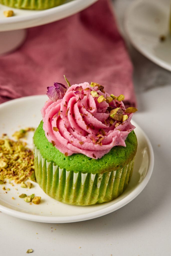 Rose & Pistachio Cupcakes Process Photo