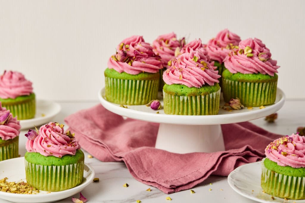 Rose & Pistachio Cupcakes