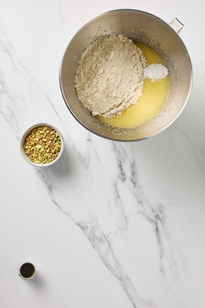 Rose & Pistachio Cupcakes Process Photo