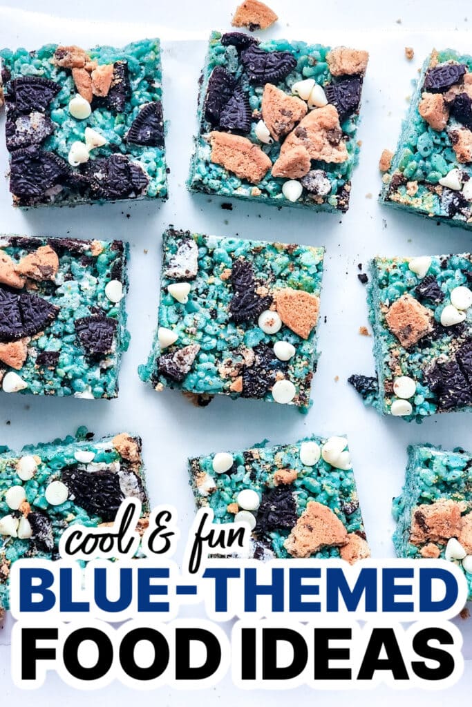 Blue Food Ideas-Cookie Monster Rice Krispie Treats