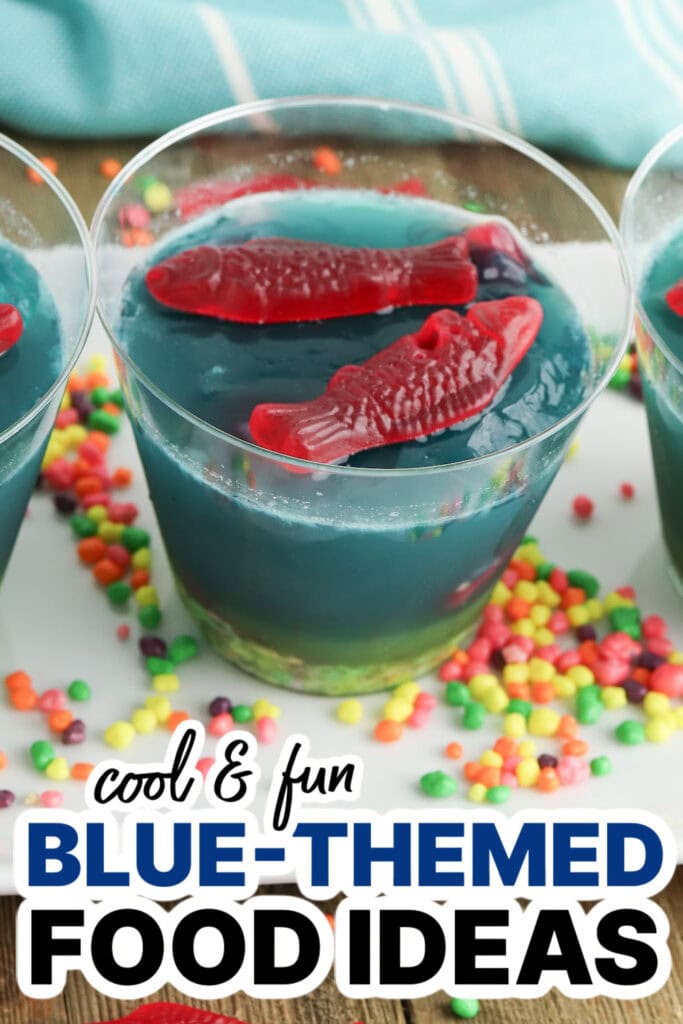 Blue Food Ideas-Fish Bowl Jello Cups