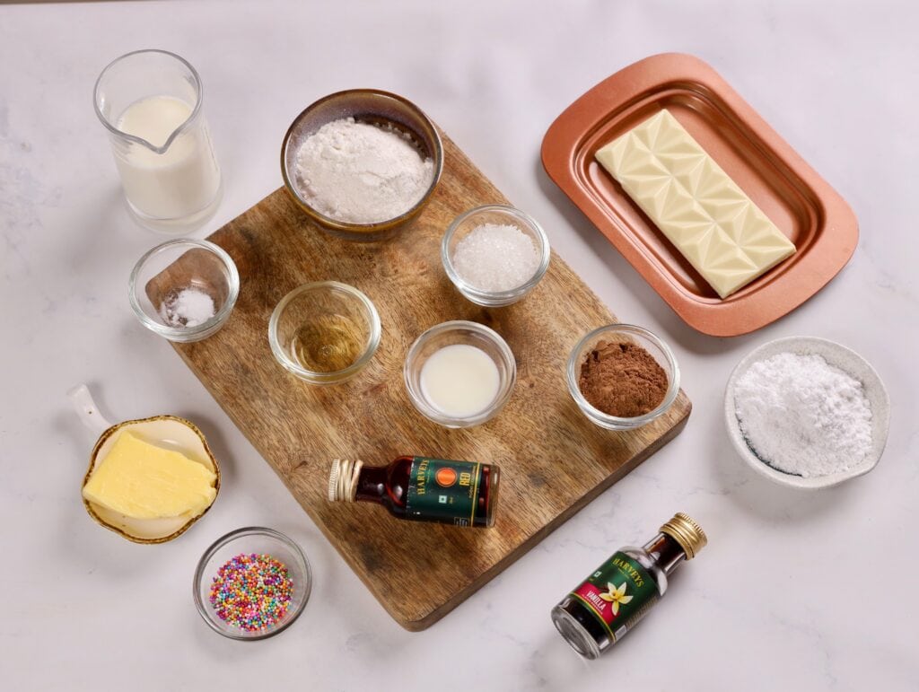 Red Velvet Cake Pops Process Ingredients