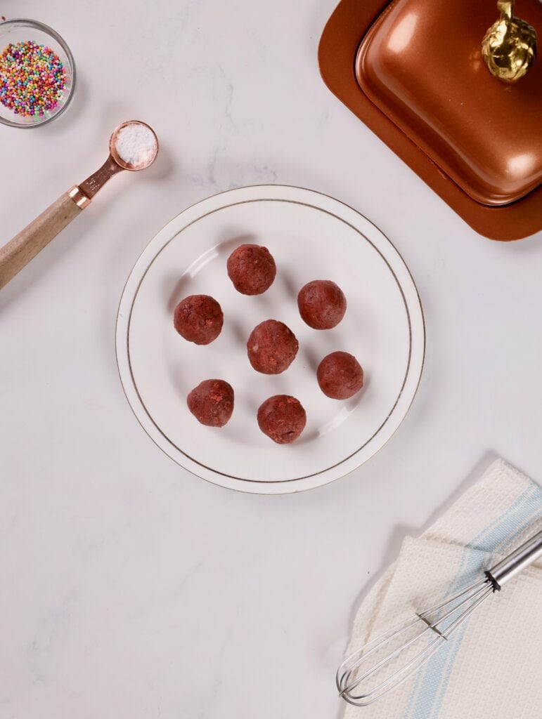 Red Velvet Cake Pops Process Photo