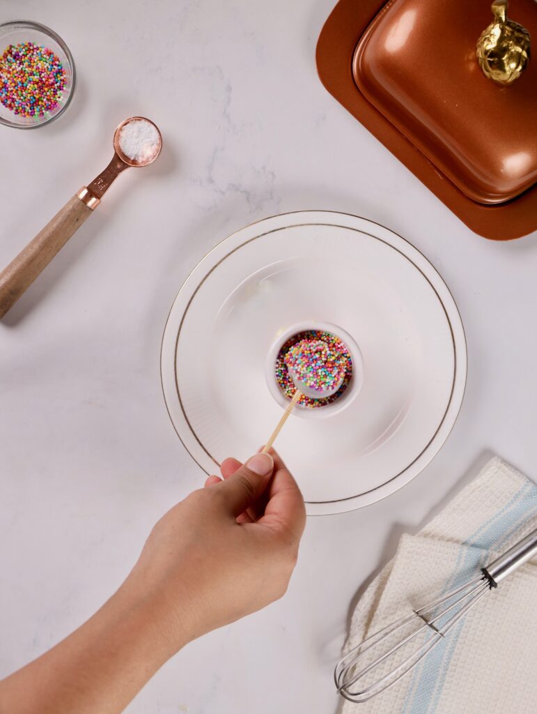 Red Velvet Cake Pops Process Photo