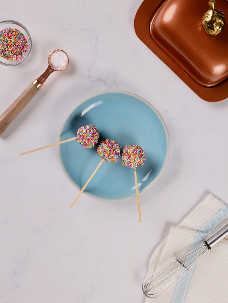 Red Velvet Cake Pops Process Photo