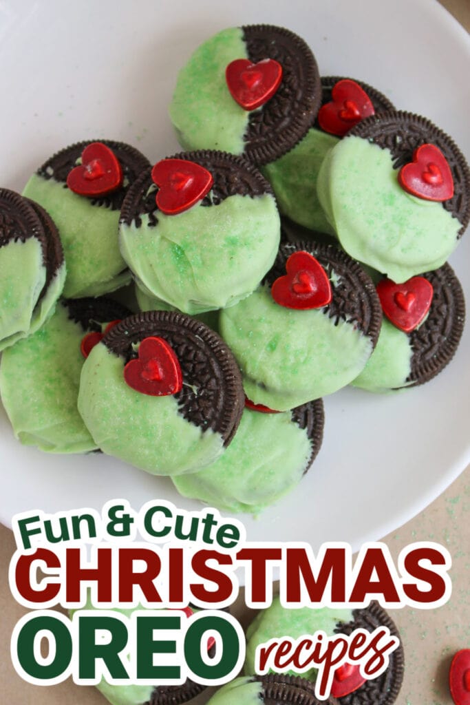 Christmas Pretzels-Grinch-Inspired Oreos