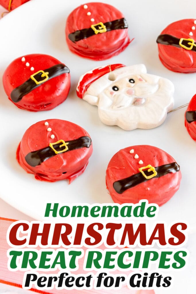 Gifting Christmas Treats-Chocolate-Dipped Santa Oreo Cookies