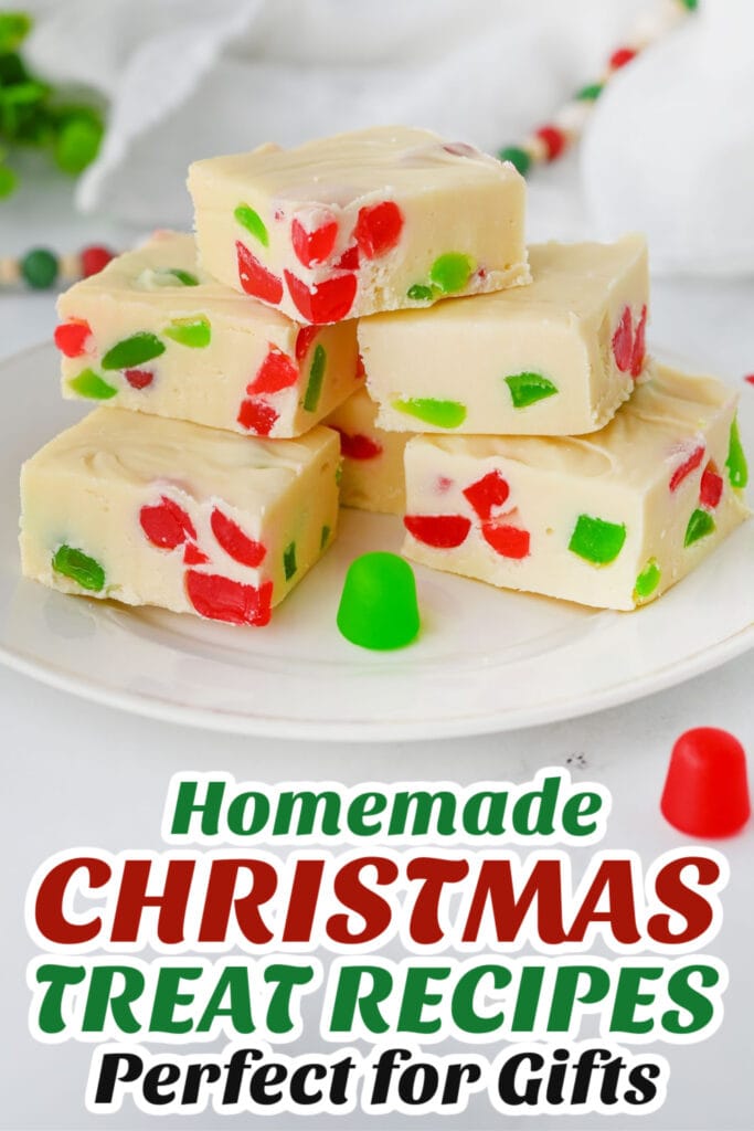 Gifting Christmas Treats-Christmas Gum Drop Fudge