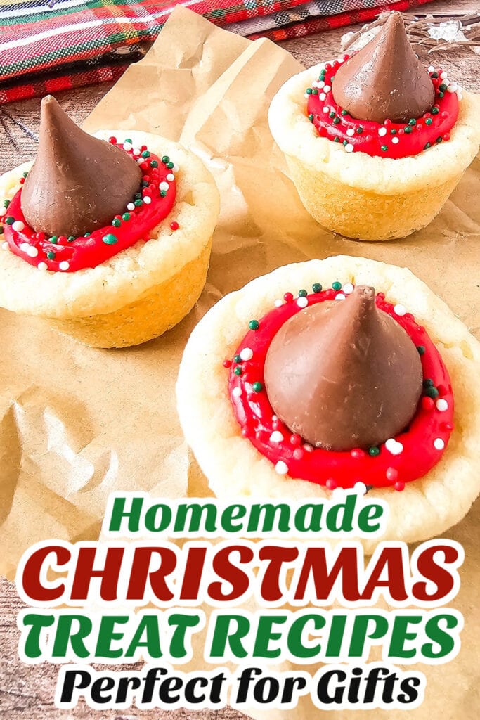 Gifting Christmas Treats-Christmas Kiss Cookie Cups