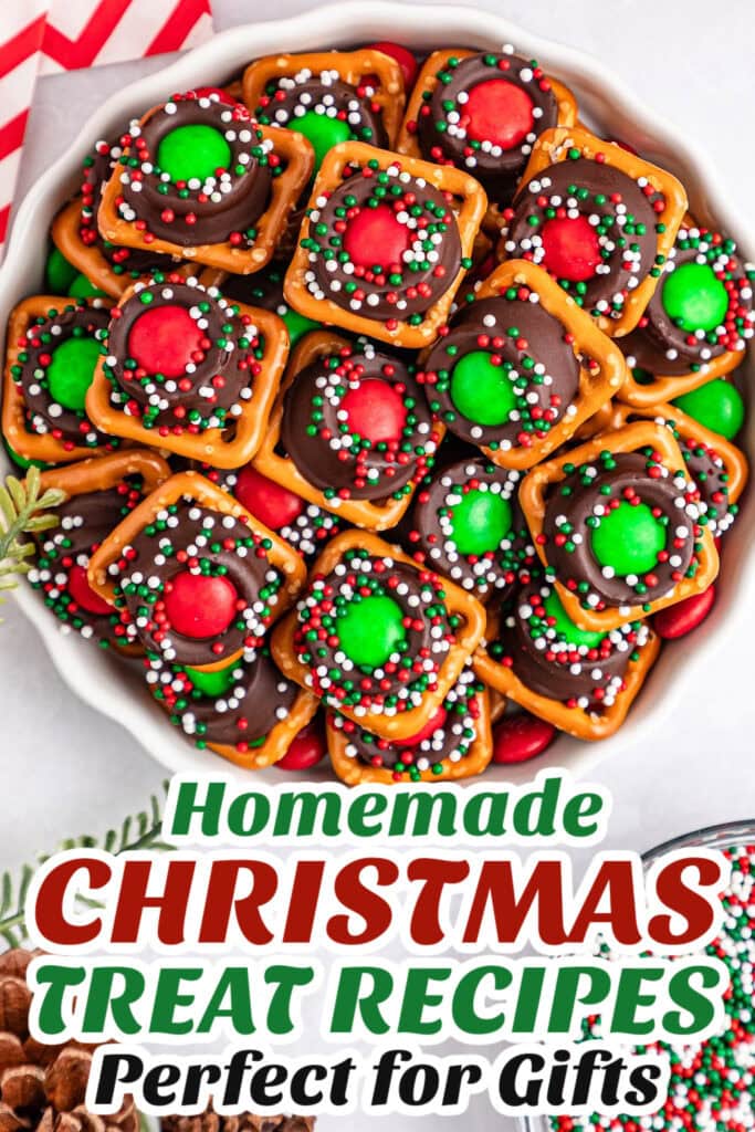 Gifting Christmas Treats-Christmas Rolo Pretzel Bites