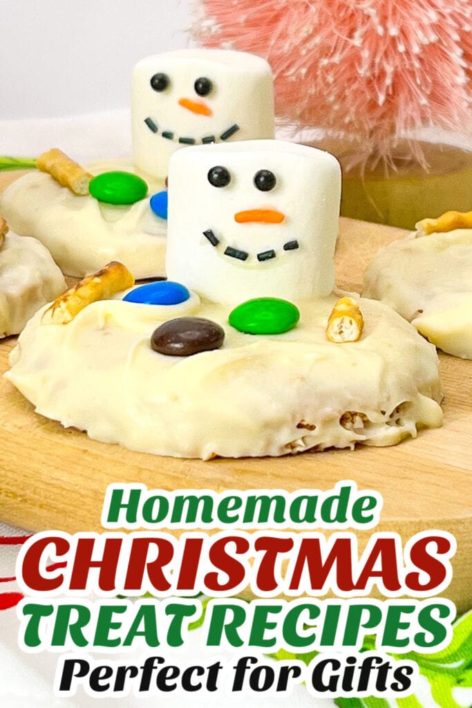 Gifting Christmas Treats-Melted Snowman Peanut Butter Cookies